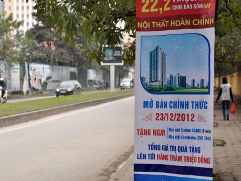 Thi công treo cờ phướn cho các công ty bất động sản