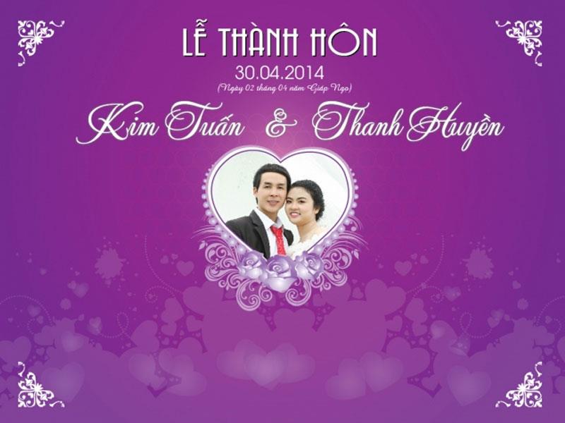 In và treo backdrop cho ngày cưới cưới