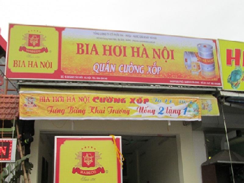Thi công bảng hiệu cho quán bia hơi