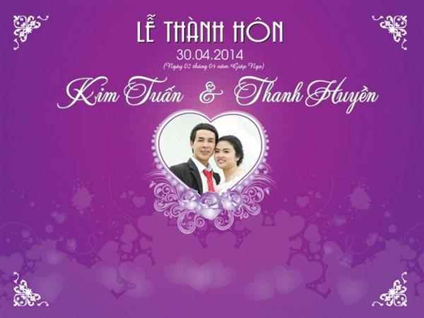 In và treo backdrop cho ngày cưới cưới