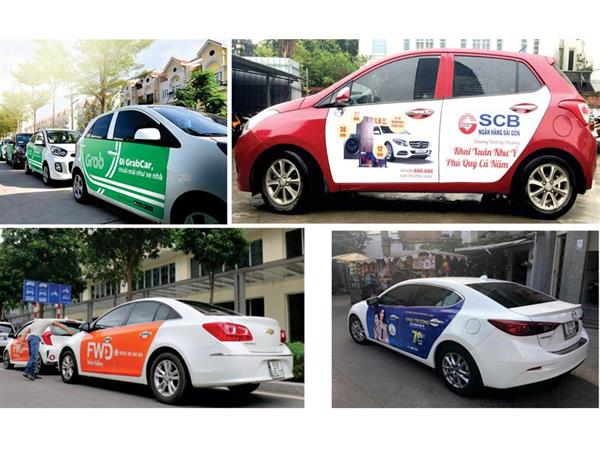 Thi công quảng cáo trên xe hơi, xe ô tô cá nhân