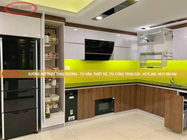Mẫu tủ bếp gỗ sồi NTTD-017-2